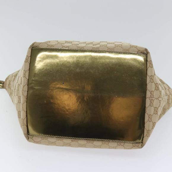 GUCCI GG Canvas Sherry Line Hand Bag Beige Pink gold 131230 Auth 72030 - Picture 5 of 16